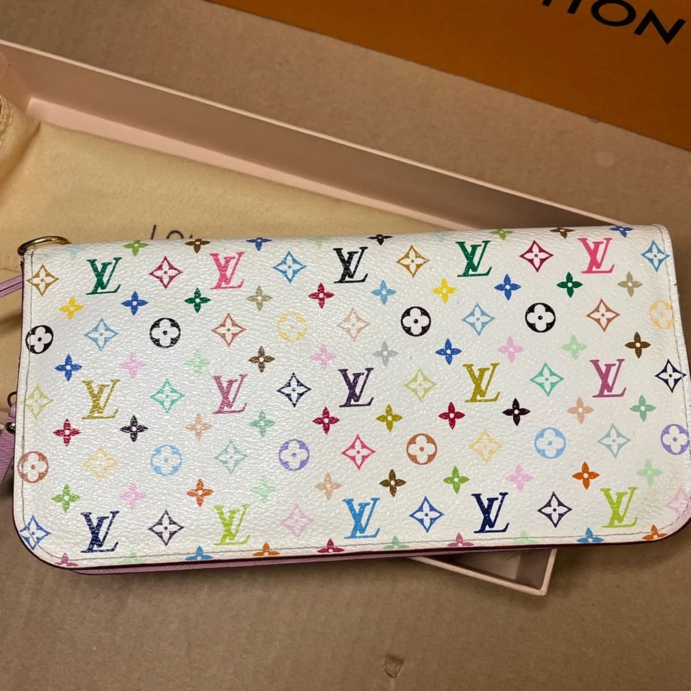 Louis Vuitton Monogram Multicolor insolite Wallet White and Litchi - Picture 12 of 15